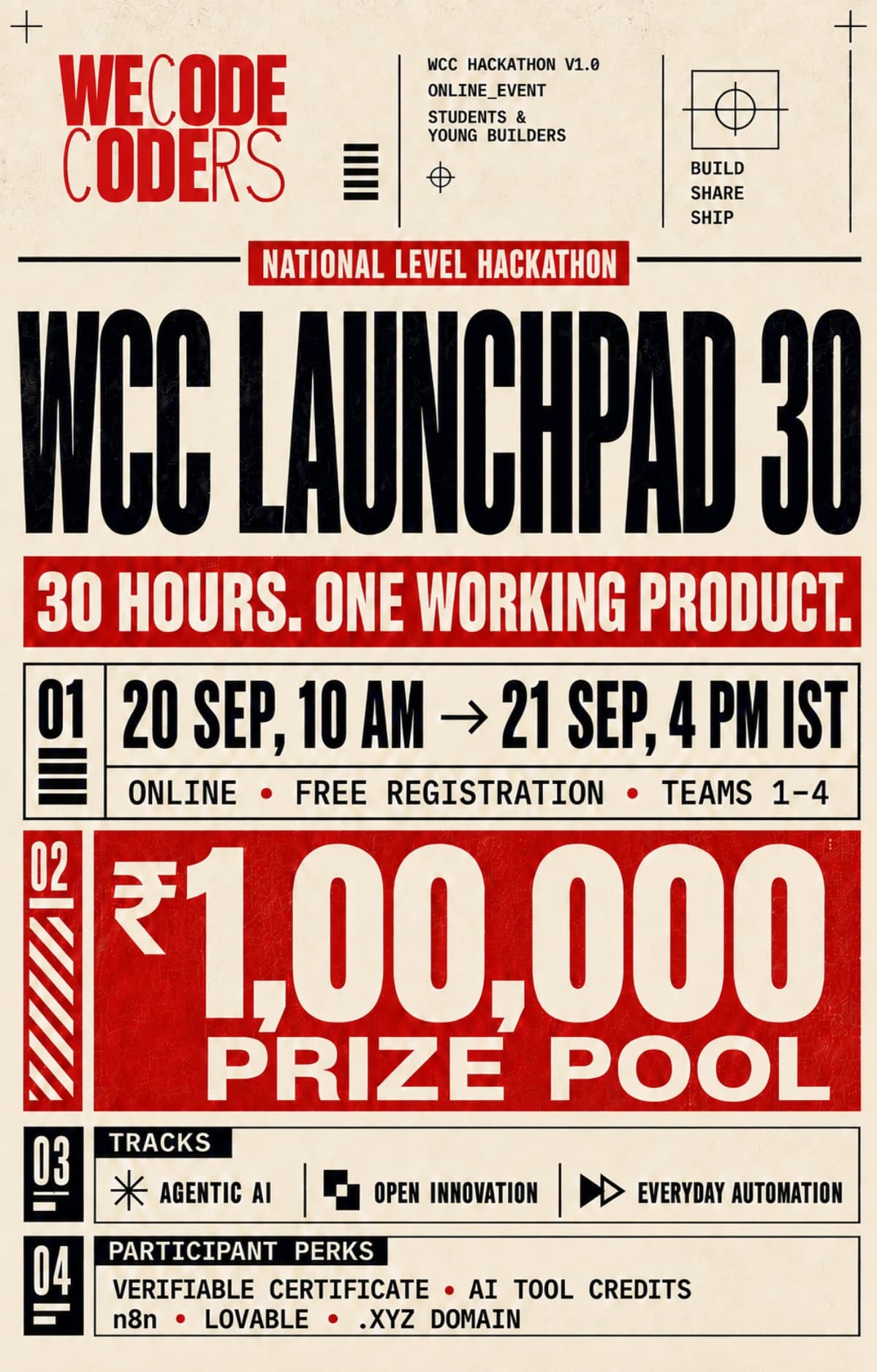 Poster for WCC Launchpad 30